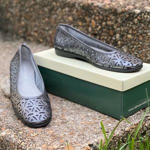 Coldwater Creek x Aerosoles NIB Leather Mesh Lined Chop Out Ballet Flat